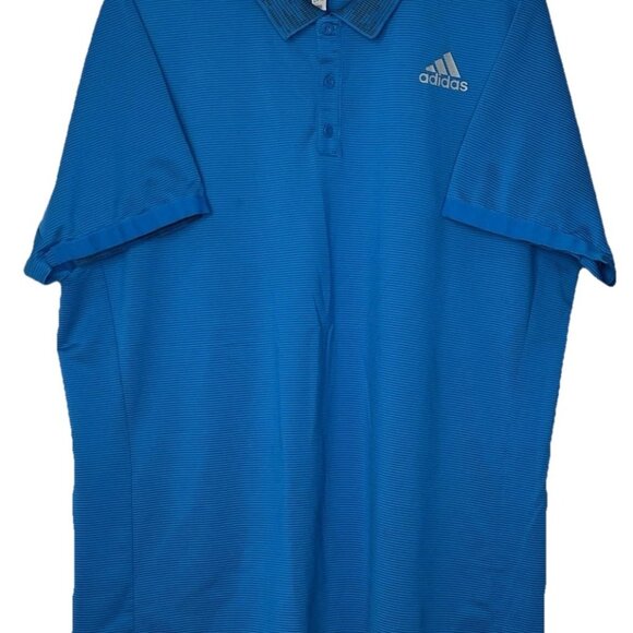 Adidas Prime blue Polo Shirt Ribbed Men’s Sz XL Aqua Blue - Picture 1 of 13